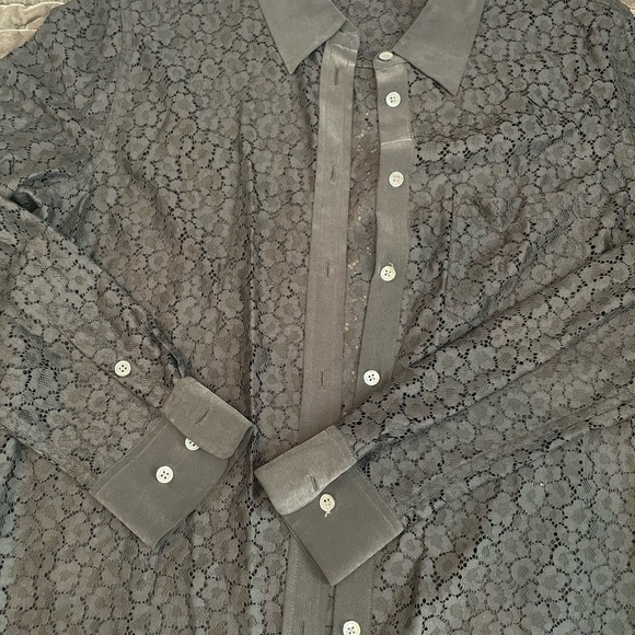 Equipment black lace and silk button down - Picture 4 of 5